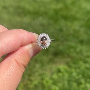 Rare Andalusite Gemstone Halo Ring